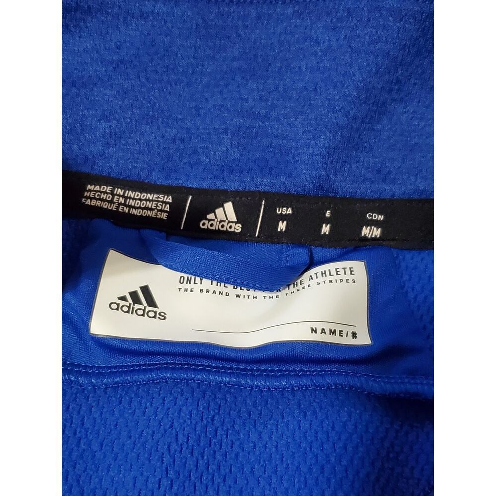 Adidas Men’s Quarter Zip Pullover Blue Athletic Training Top Size M - Picture 2 of 10